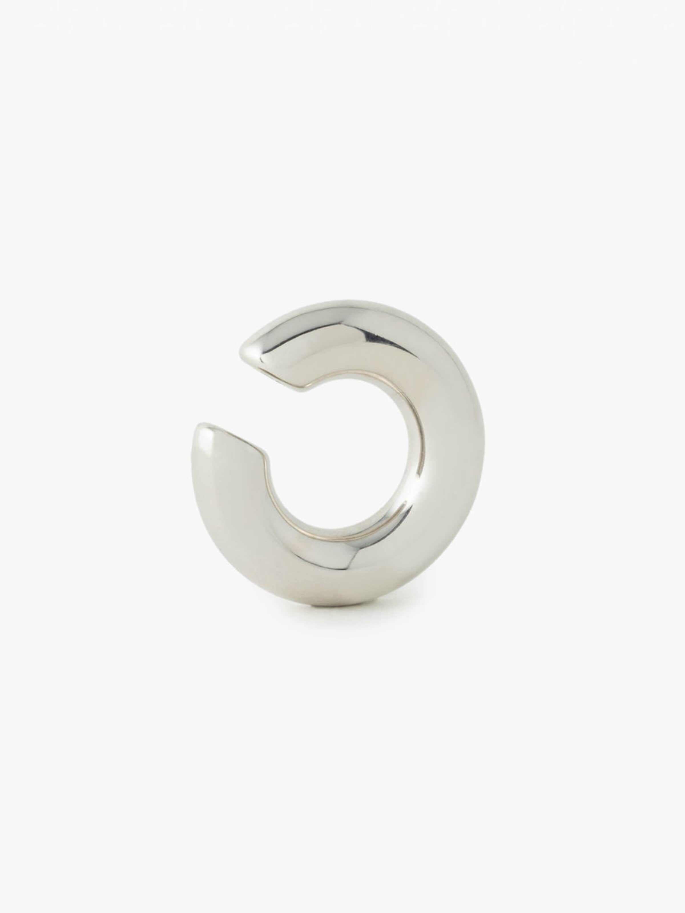 Boucles d'oreilles 'Ear cuff Big Bowie S' YParis en argent : devant