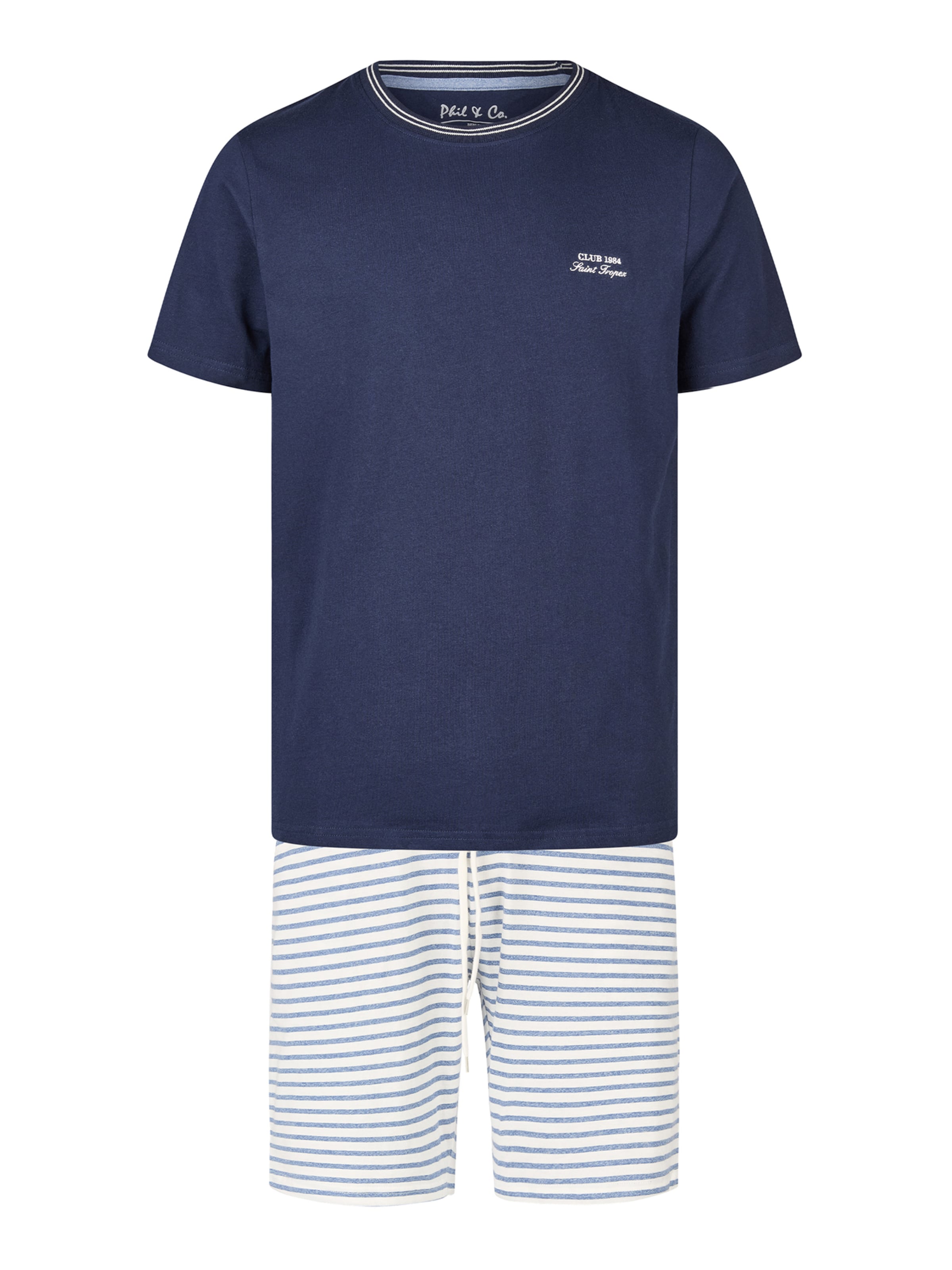 Pyjama court 'Lounge Dreams' Phil & Co. Berlin en bleu : devant