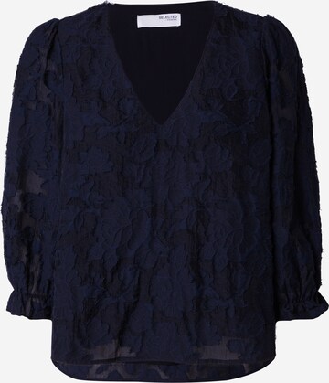 SELECTED FEMME Blus 'CATHI-SADIE' i blå: framsida