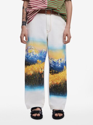 Wide leg Pantaloni di Desigual in bianco: frontale