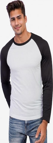 Vanilla Shirt '2-Pack Heren Baseballshirt Lange Mouwen – Wit/Zilvergrijs – Casual Raglan – Maat M' in Black: front