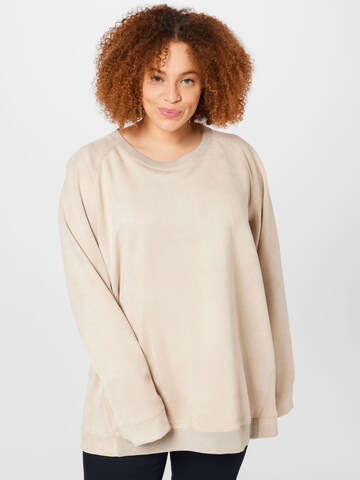 Persona by Marina Rinaldi Sweatshirt 'OCCHIO' i beige: framsida