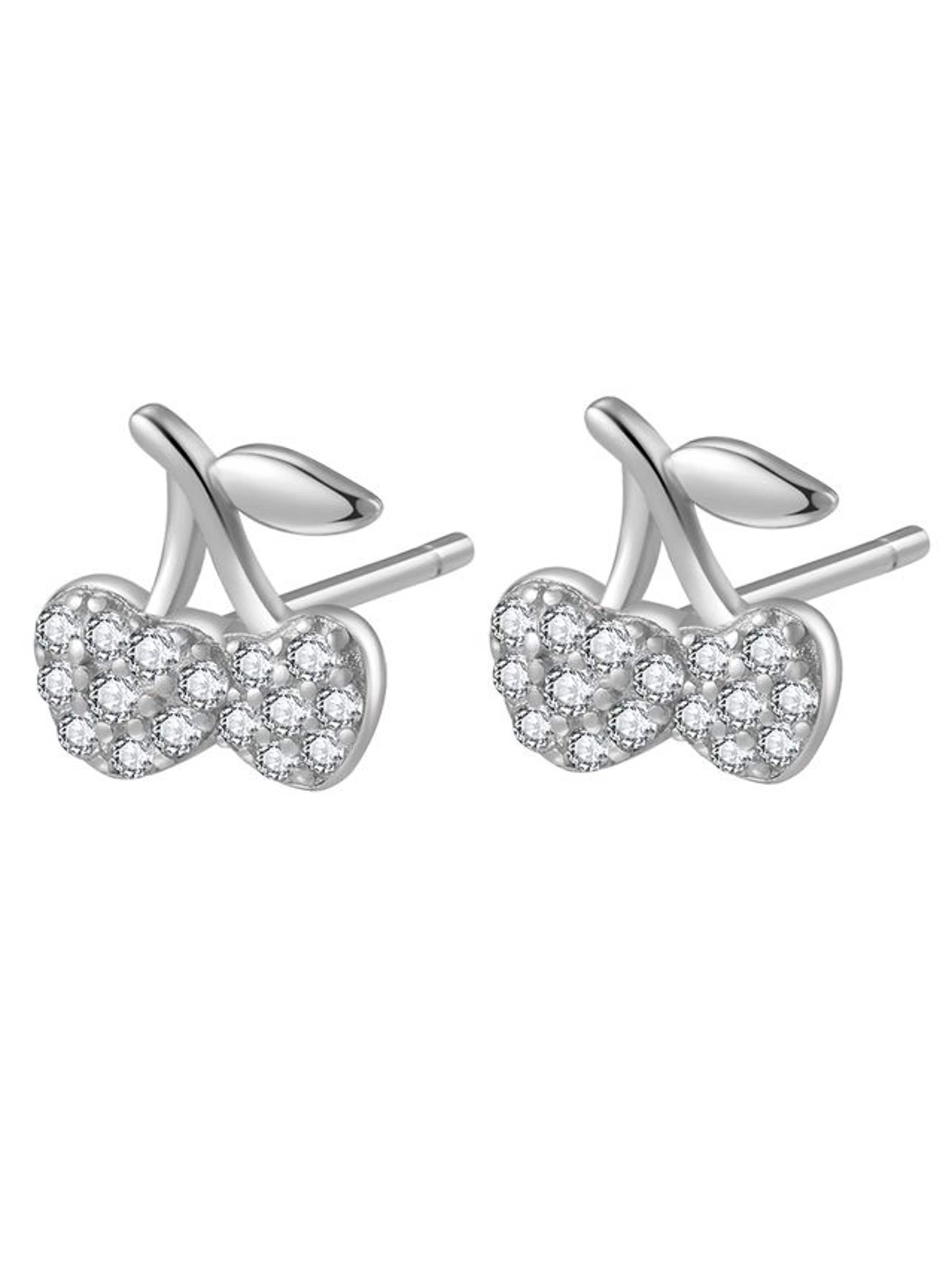 Hey Happiness - Pendientes 'Cherry Pop' en plata: frente