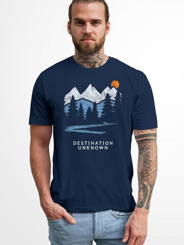 Neverless Shirt 'Destination unknown' in Blue