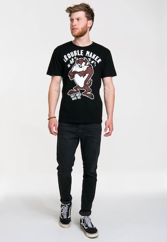 LOGOSHIRT Shirt 'Tasmanischer Teufel' in Black