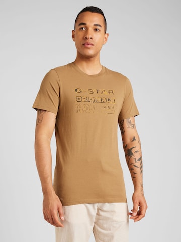 G-Star RAW Koszulka w kolorze brązowy: przód