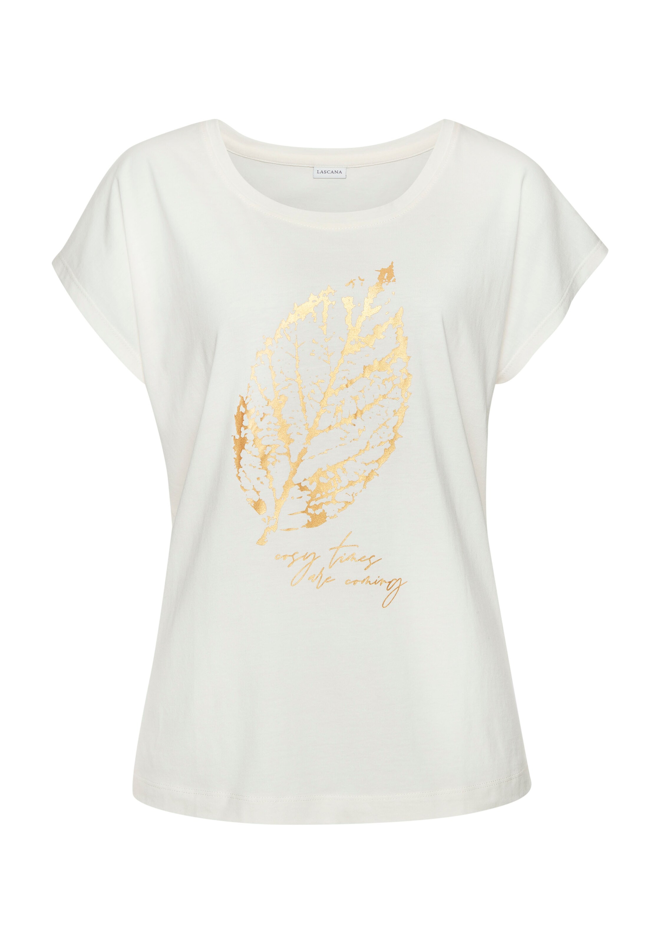 LASCANA Pajama Shirt in White: front