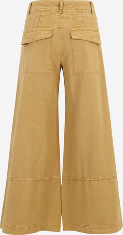 Free People Wide leg Broek 'Out of Touch Extreme' in Bruin