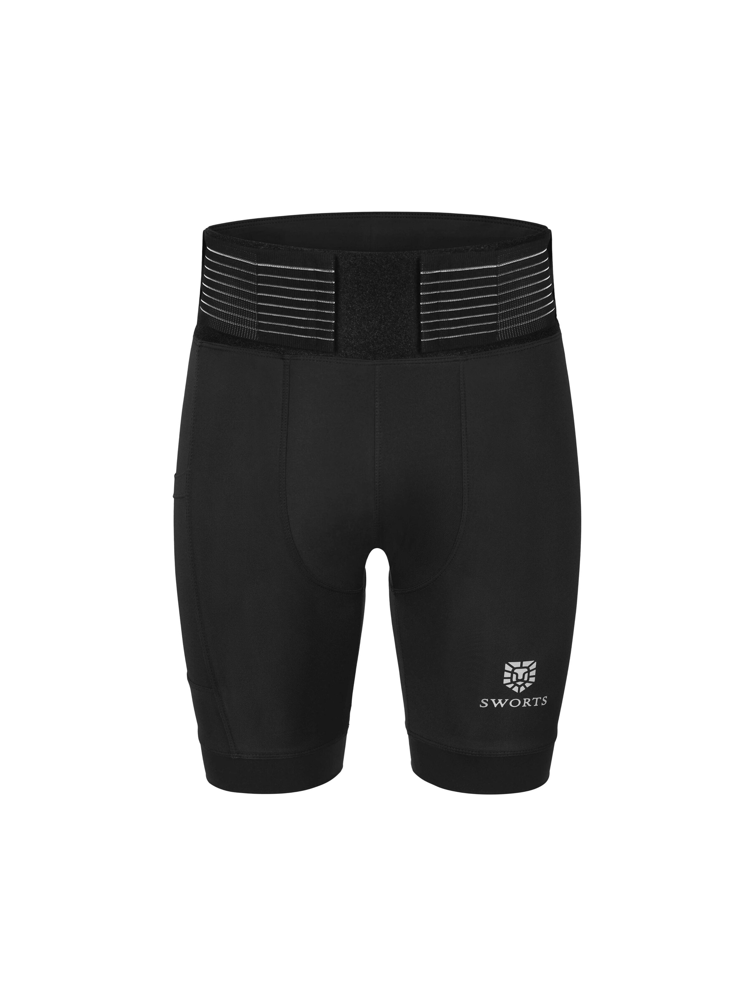SWORTS Slim fit Workout Pants 'CORE' in Black: front