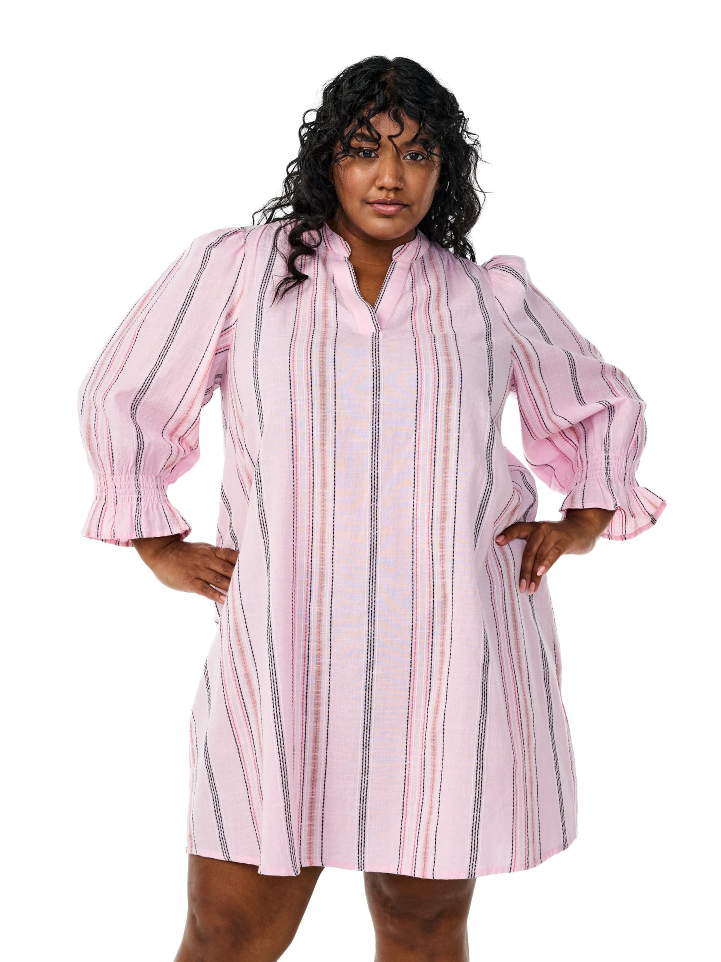 Zizzi Shirt dress 'EMILIO' in Purple: front