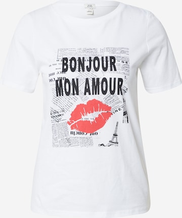 River Island Shirt 'BONJOUR' in White: front