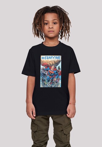 F4NT4STIC Shirt 'DC Fandome Superman Hero Collage ' in Zwart: voorkant