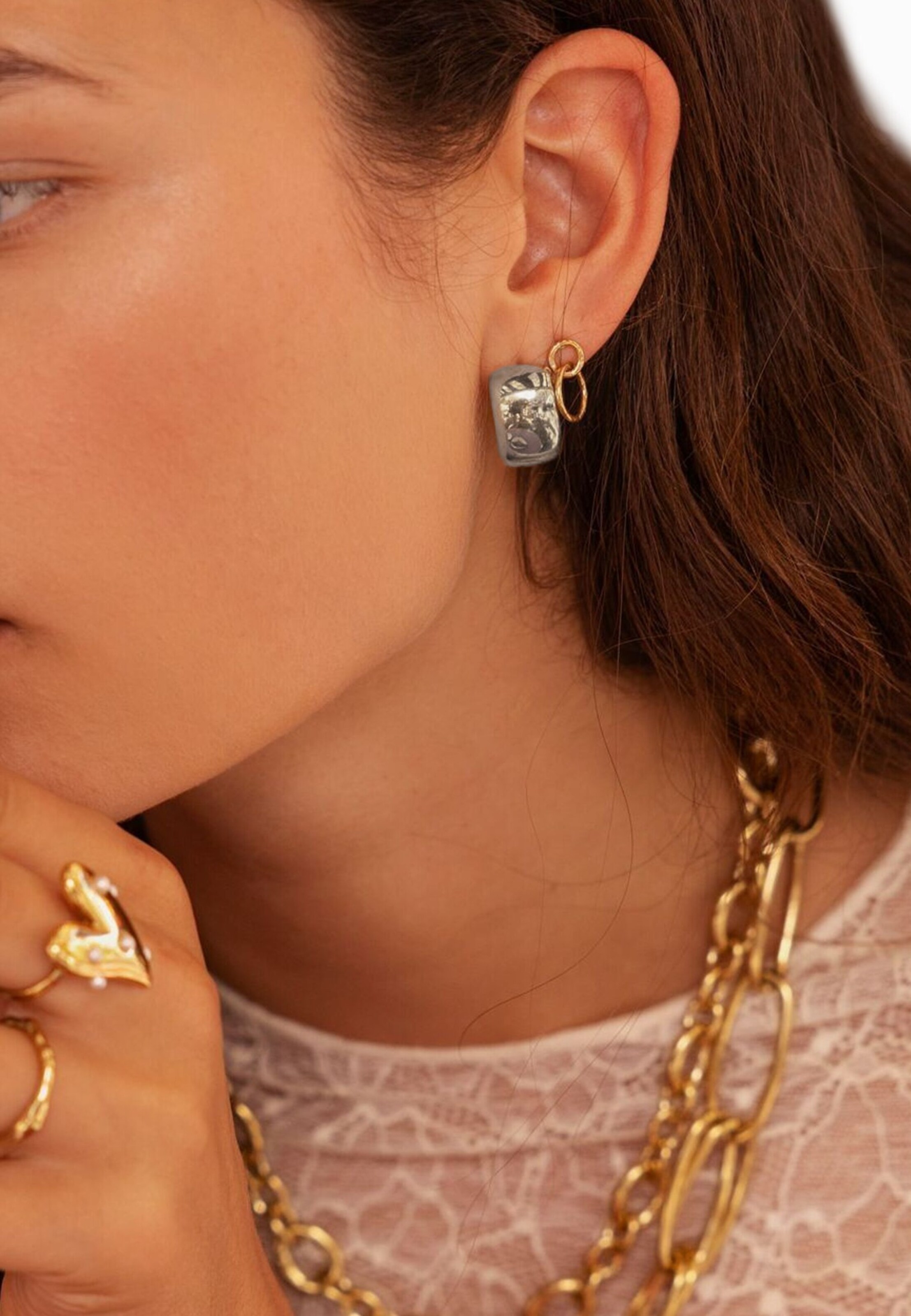 Boucles d'oreilles My Jewellery en argent : devant