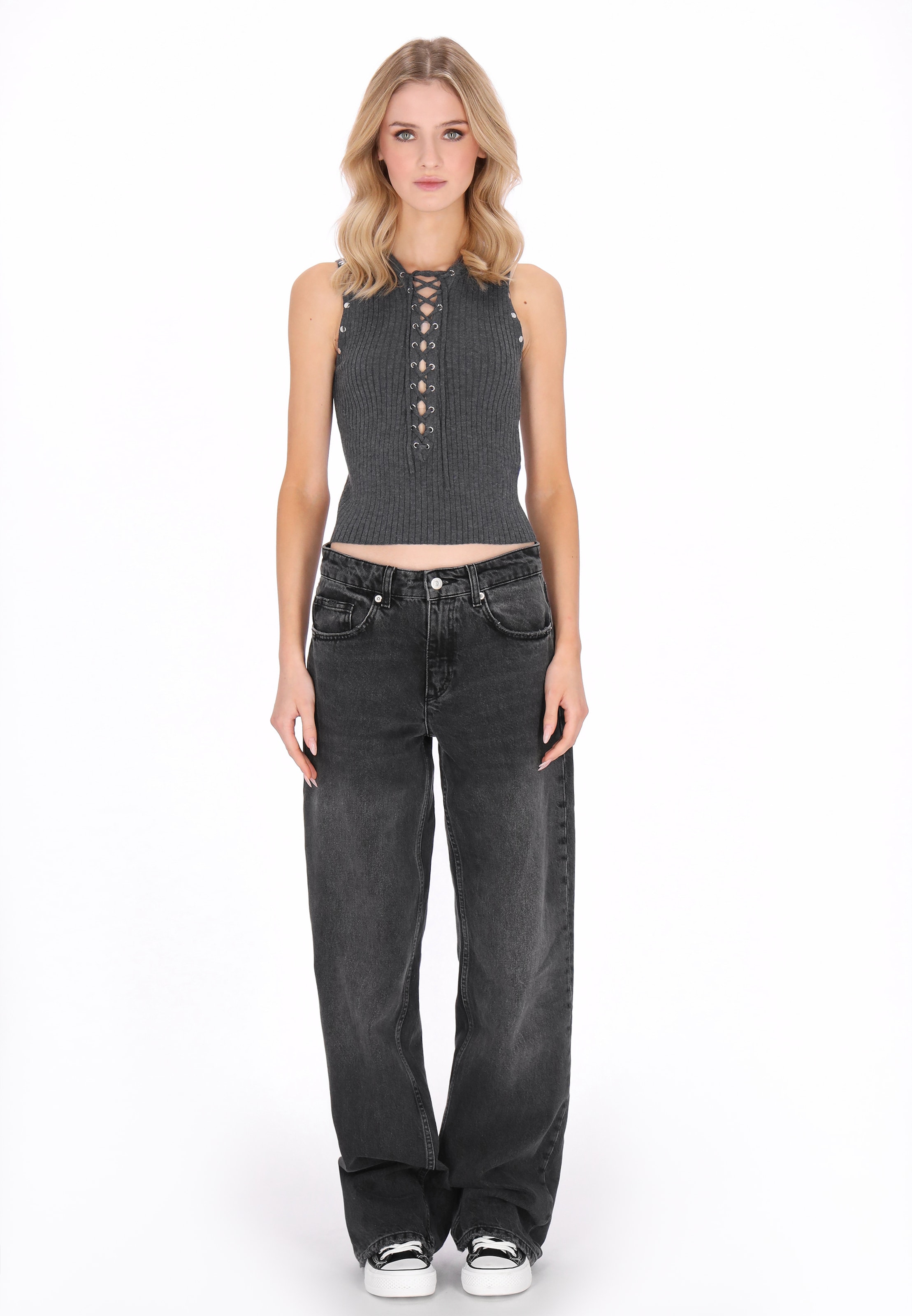 myMo ROCKS Knitted top in Grey