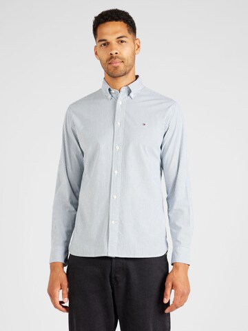 TOMMY HILFIGER - Regular Fit Camisa 'FLEX' em verde: frente