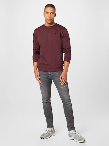 G-Star RAW - Sweatshirt 'Premium core' em vermelho