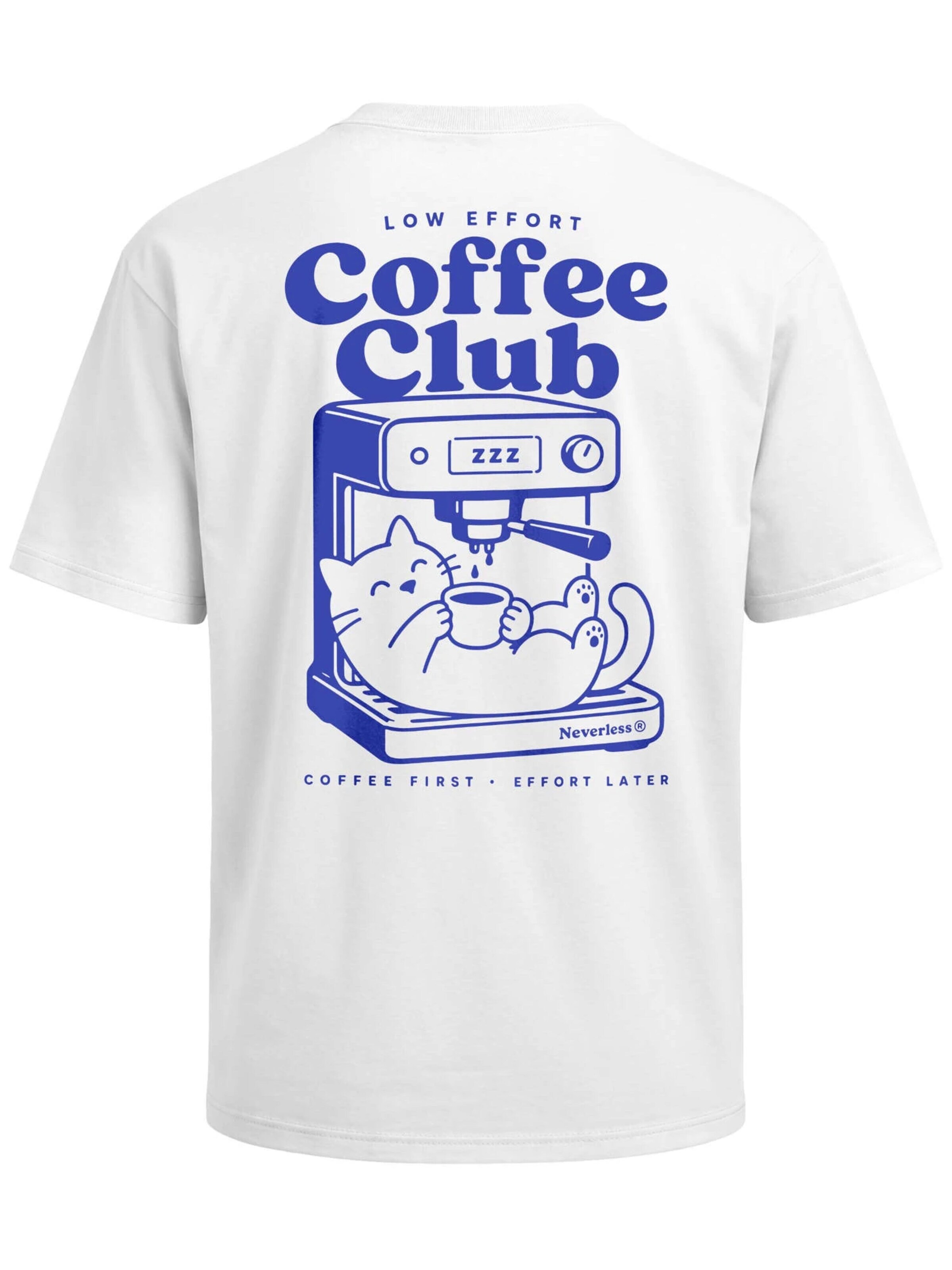 Neverless Shirt 'Cat Coffee' in White: front
