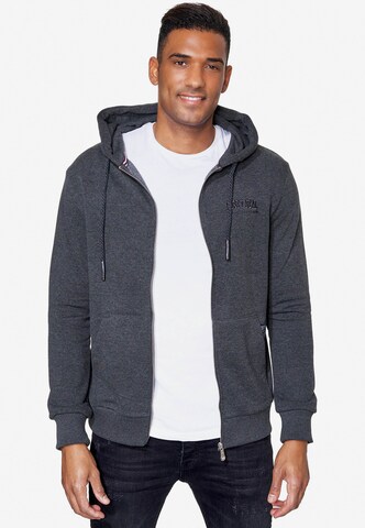 Rusty Neal Zip-Up Hoodie in Grey: front