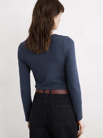 Seasalt Cornwall Shirt 'Gorse Lane Rib' in Blauw