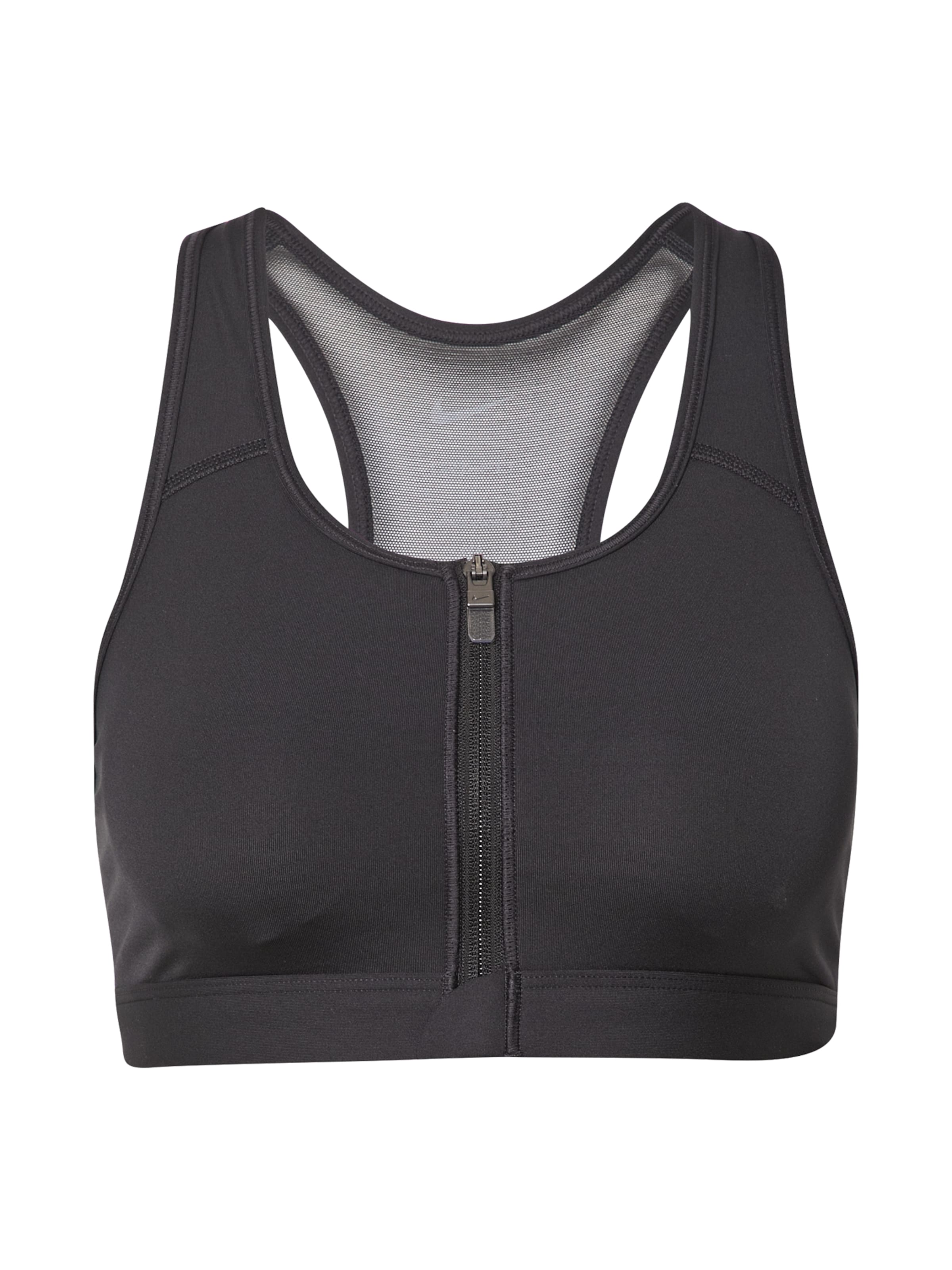 NIKE Bustier Sports-BH i sort: forside