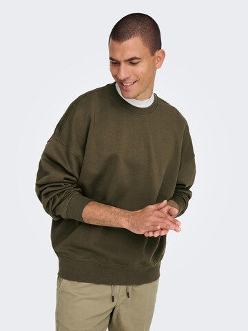 Only & Sons Sweatshirt 'CERES' in Groen: voorkant