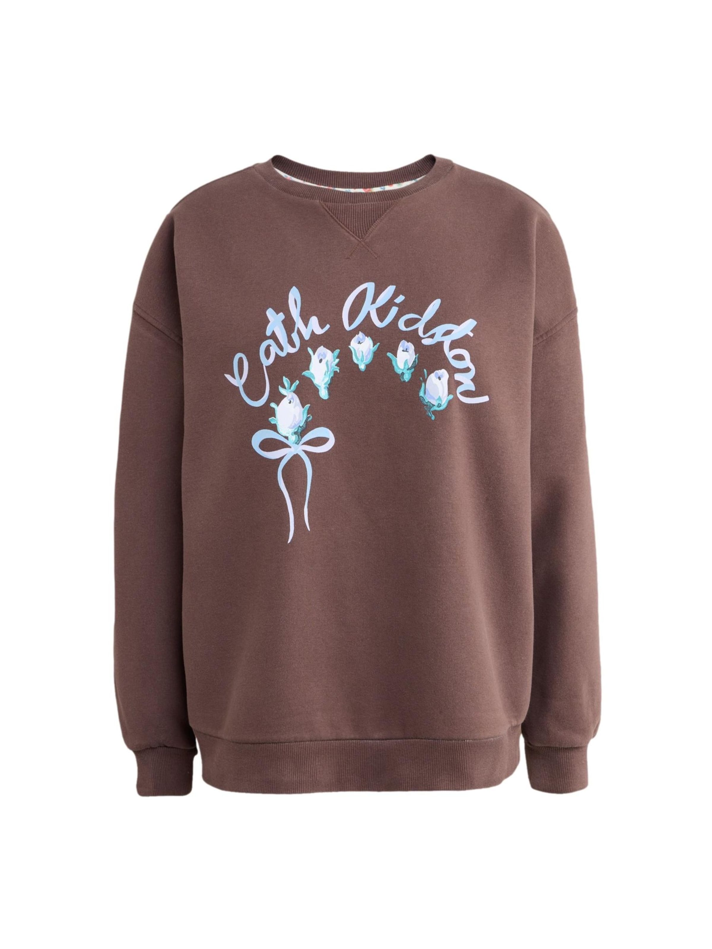 Sweat-shirt Cath Kidston en marron : devant