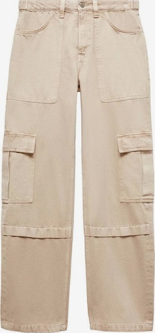 MANGO Loosefit Cargofarkut 'Julieta' värissä beige: etupuoli