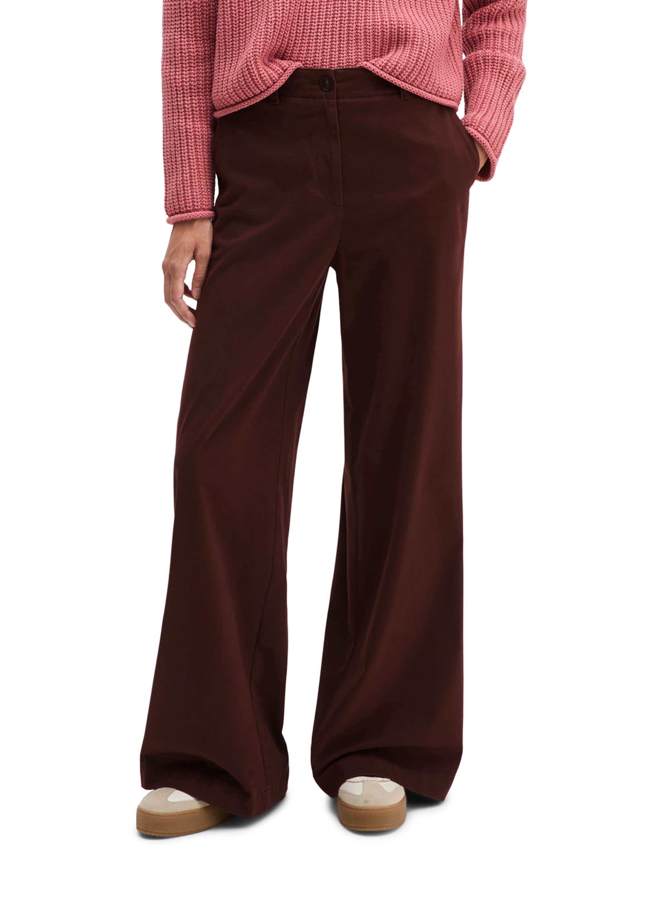 Marc O'Polo Wide leg Pants 'Margo' in Brown: front