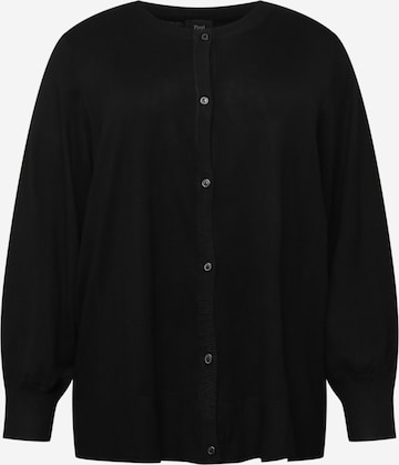 Zizzi Knit Cardigan 'CARRIE' in Black: front