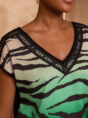 Chemisier love & roses en vert