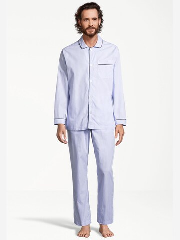 SEIDENSTICKER Pyjama lang 'Web'‌‌‌‌‌ in Blau