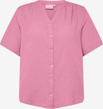 ONLY Carmakoma Blouse 'THYRA' in Roze: voorkant