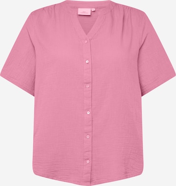 Camicia da donna 'CARTHYRA' di ONLY Carmakoma in rosa: frontale