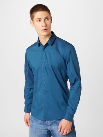 ESPRIT - Ajuste estrecho Camisa en azul: frente