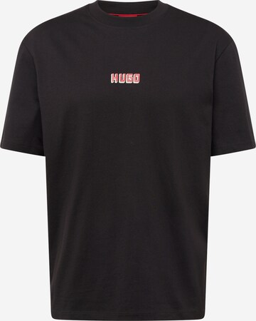 HUGO Μπλουζάκι 'Diqitee' σε μαύρο: μπροστά