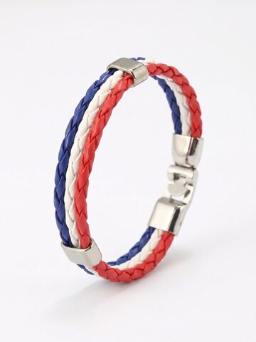 Nemomatheo Bracelet 'Armband Tifoso Frankreich – Geflochtenes Leder Fan Armband' in Mixed colors: front