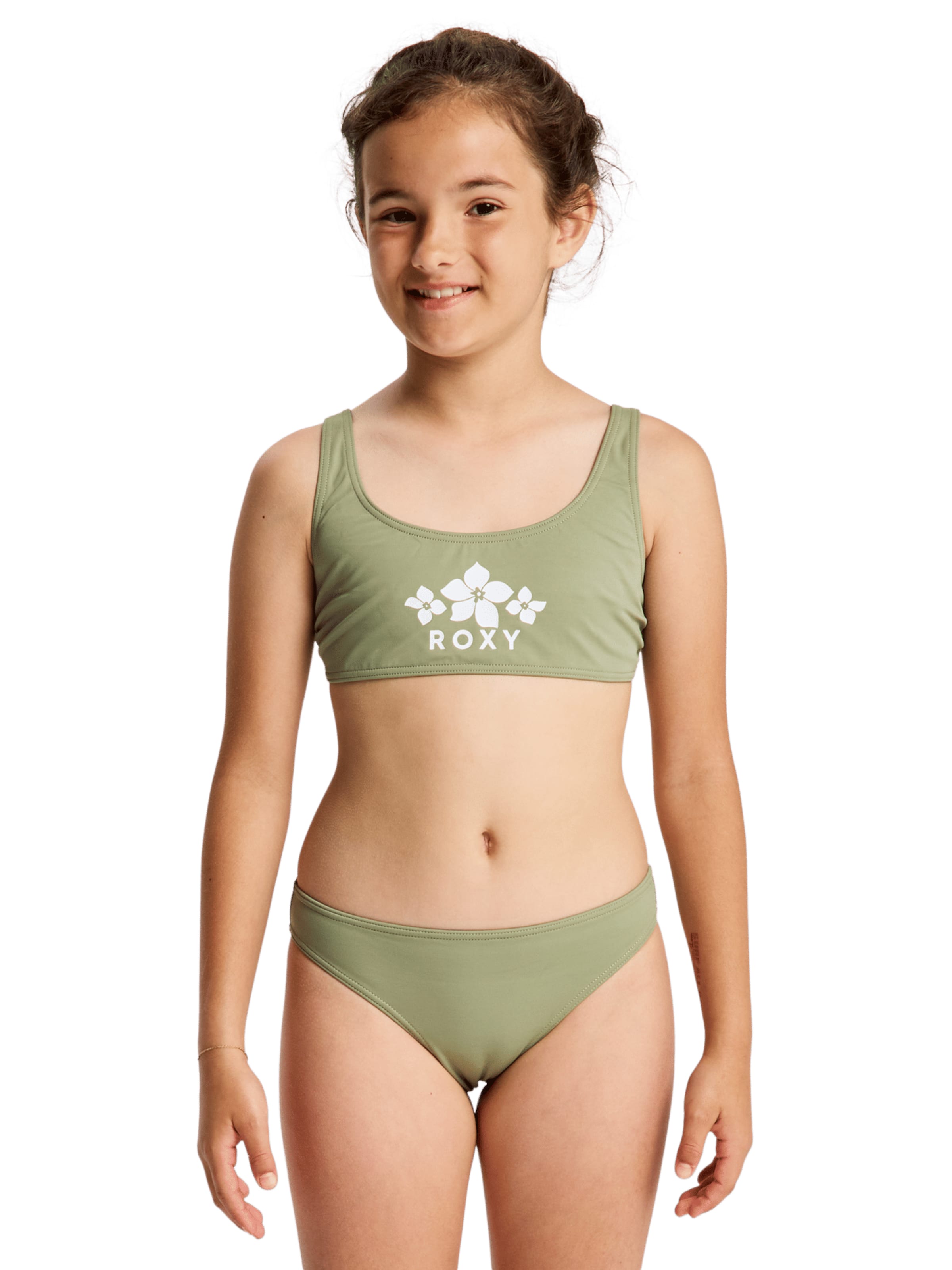 ROXY Bralette Bikini 'Solid Active' in Green: front