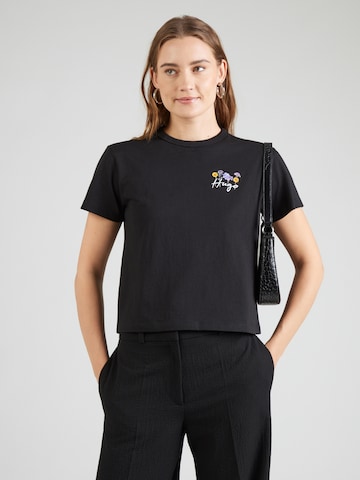 HUGO Μπλουζάκι 'Destrel_4' σε μαύρο: μπροστά