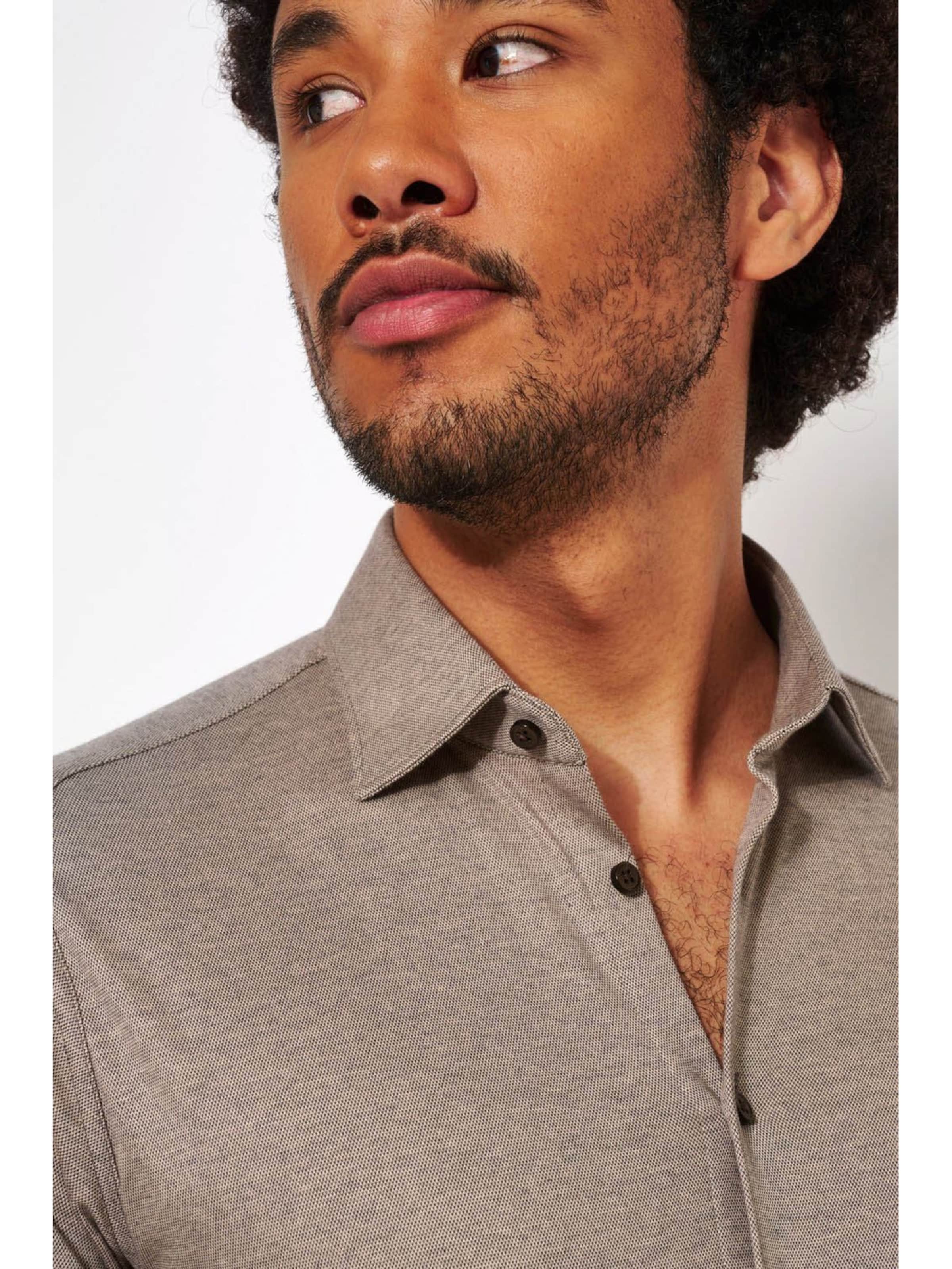 DESOTO Slim Fit Hemd 'Kent'‌‌ in Braun