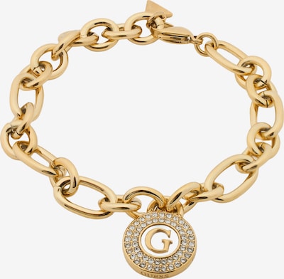 GUESS Narukvica 'G Talisman' u zlatno žuta / prozirna / biserno bijela, Pregled proizvoda