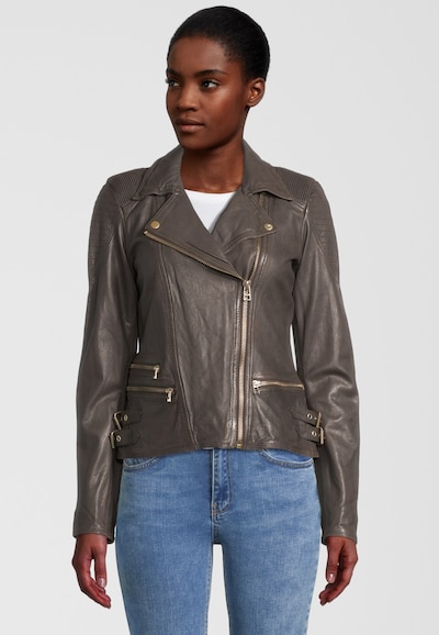 Goosecraft Lederjacke in braun / grau, Produktansicht
