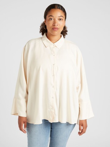 Camicia da donna 'CARGRACE' di ONLY Carmakoma in beige: frontale