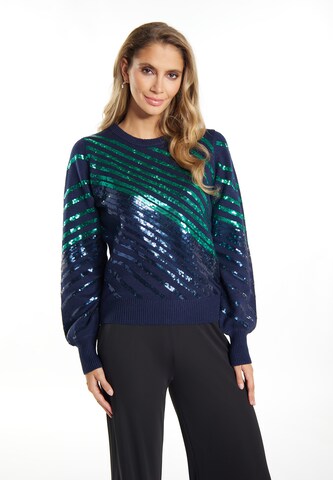 Pullover 'Ikita' di faina in blu: frontale