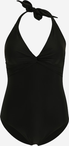 ONLY CarmakomaHigh neck Jednodijelni kupaći kostim 'ELLY' - crna boja: prednji dio