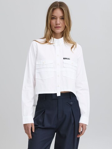 Ball Blouse ' BANORA CROPPED ' in White