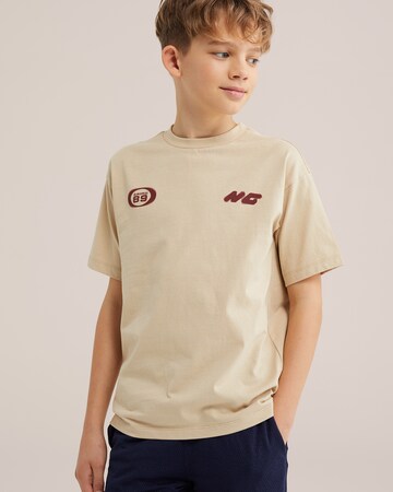 T-Shirt WE Fashion en beige : devant