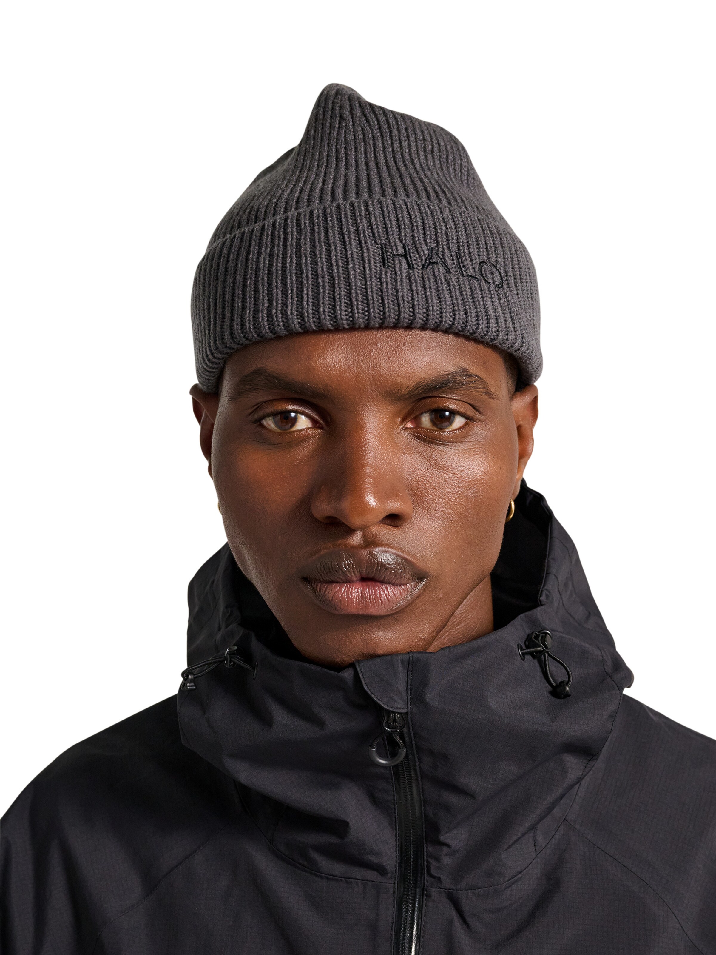 HALO Beanie in Grey: front