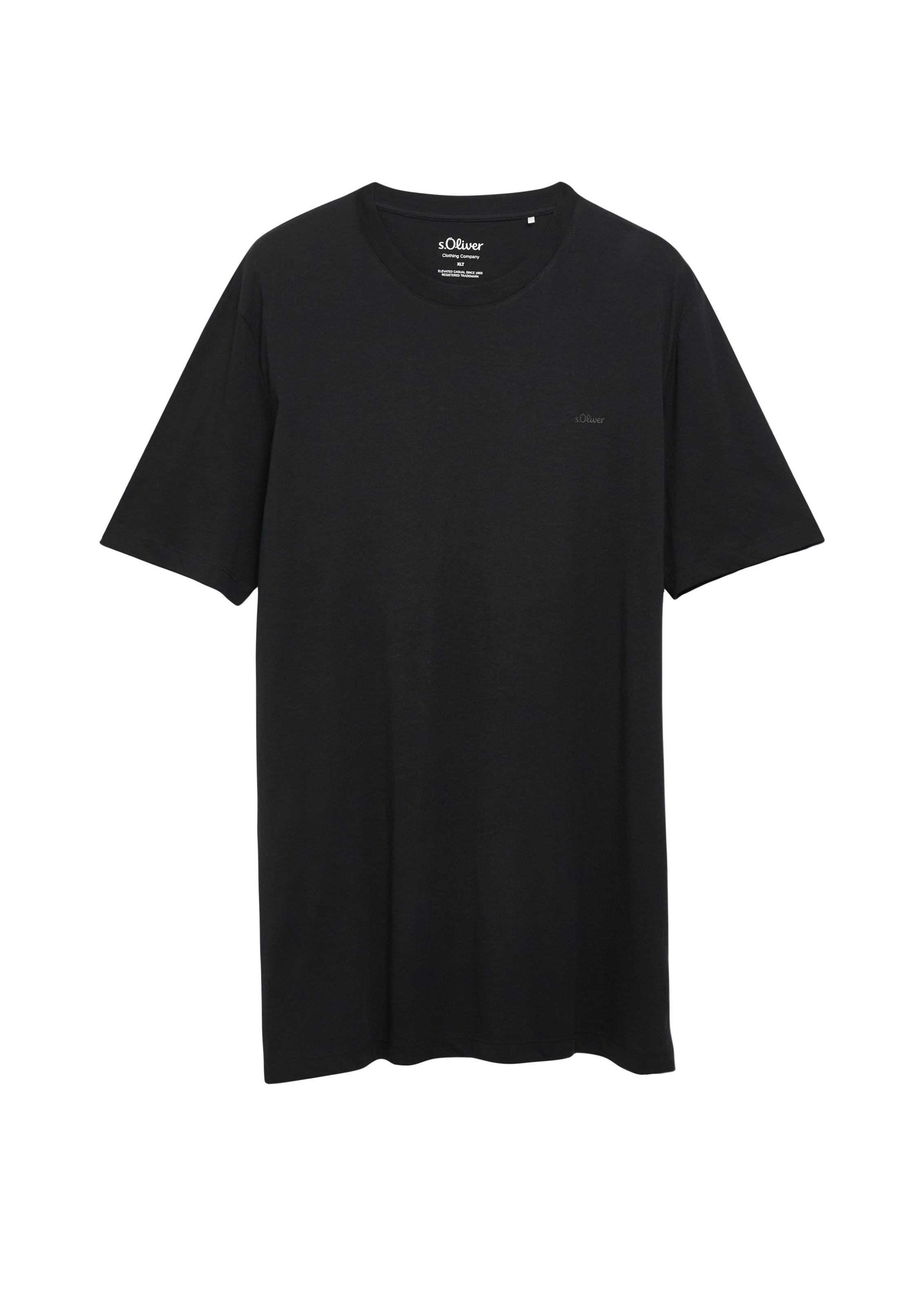 s.Oliver Men Big Sizes T-Shirt in Schwarz: Vorderseite