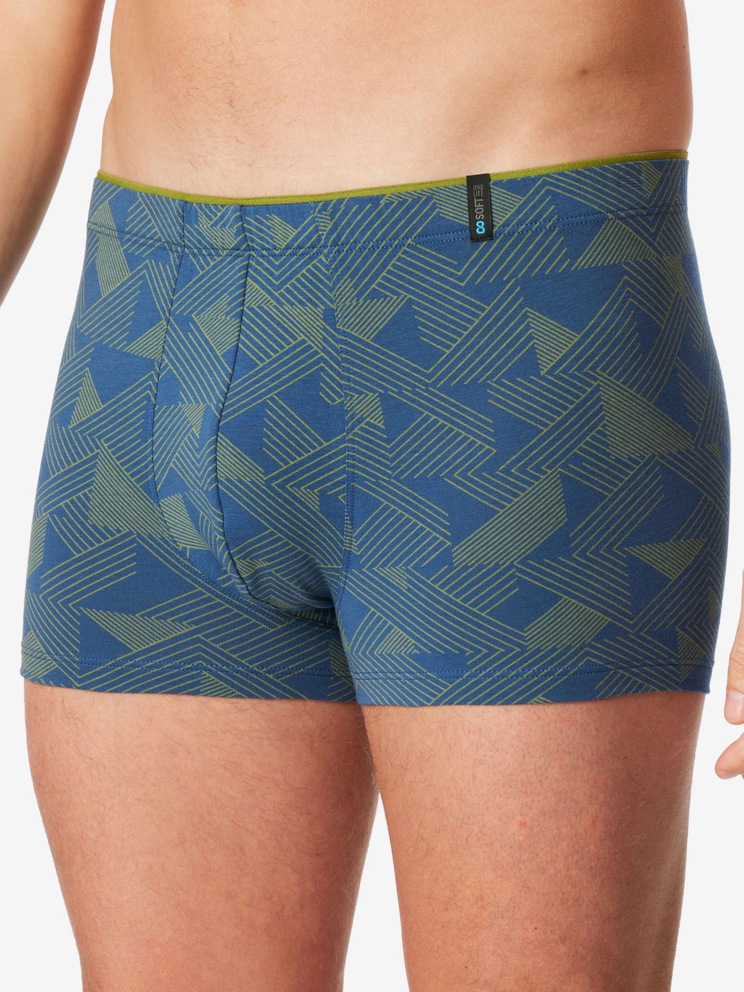 SCHIESSER - Calzoncillo boxer ' Long Life Soft ' en azul: frente