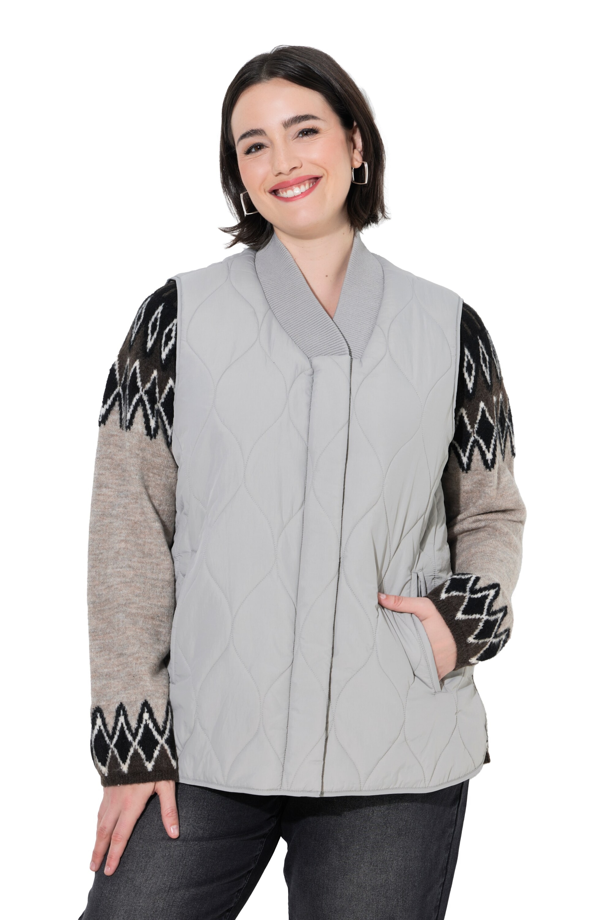 Ulla Popken Vest in Grey: front
